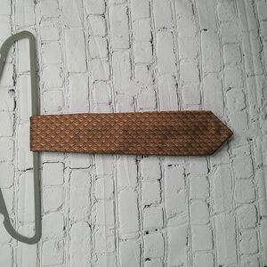 Kolte Couture Italy Striking Bronze/brown/blue 100% Silk Tie NWOT